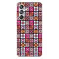Miniatyrbild 1 av 6: Silikonskal med tryck - 1001 skal - Samsung Galaxy M55 5G - Patchwork Mandala - Transparent - Halvstyv