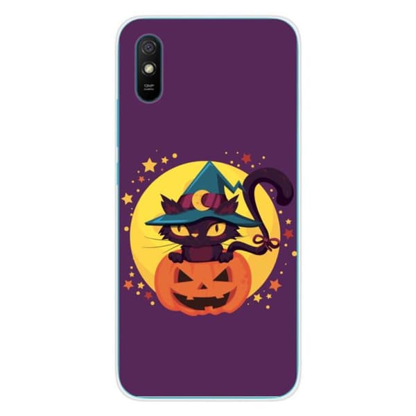 Tryckt silikonfodral kompatibelt med Xiaomi Redmi 9A Redmi 9AT Redmi 9i HA Mystic Cat