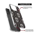 Miniatyrbild 4 av 6: Siliconfodral med tryck - 1001 fodral - Apple iPhone 14 Pro - Blommig skalle - Transparent - Semi-stiftad