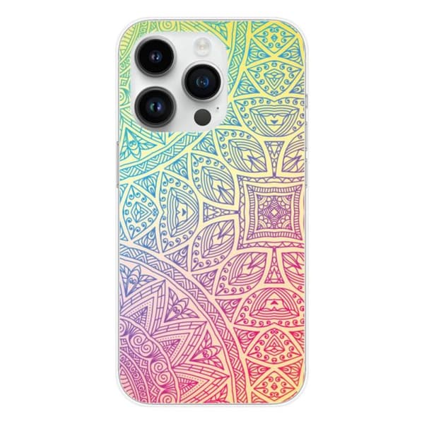Silicone-skal med tryck - 1001 skal - Apple iPhone 15 Pro - Mandala Pastell - Optimal skydd - TPU Gel