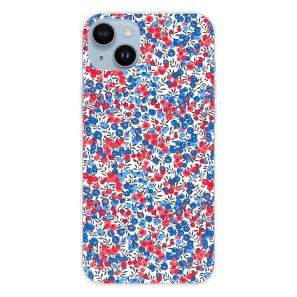Tryckt silikonfodral kompatibelt Apple iPhone 15 Plus Liberty Wiltshire Blue
