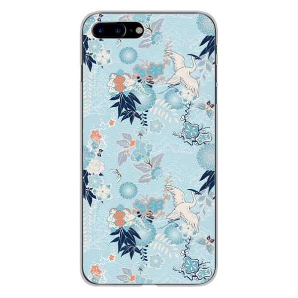 Siliconfodral med tryck - 1001 fodral - Apple iPhone 8 Plus - Flerfärgad - Kimono-mönster - Halvstyv