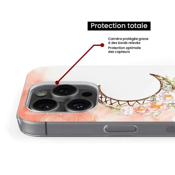 Tryckt silikonfodral som är kompatibelt med Apple iPhone 16 Pro Dreamcatcher Moon