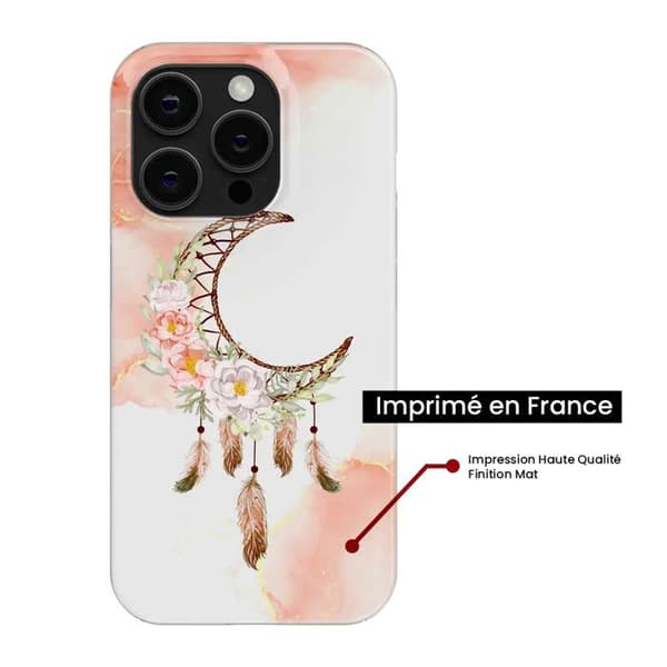 Tryckt silikonfodral som är kompatibelt med Apple iPhone 16 Pro Dreamcatcher Moon