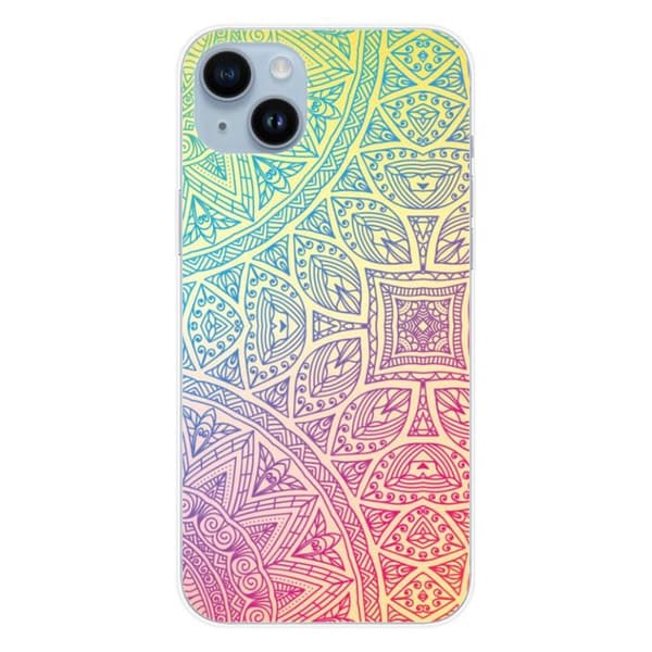 Siliconfodral med tryck - 1001 fodral - Apple iPhone 15 Plus - Mandala Pastell - Optimal skydd - TPU Gel