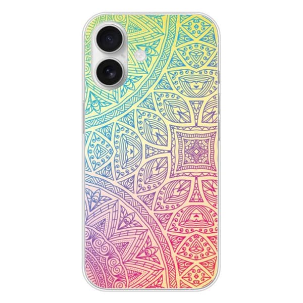 Silikonskal med tryck - 1001 skal - Apple iPhone 16 - Pastellmandala - Optimal skydd - Semi-styv
