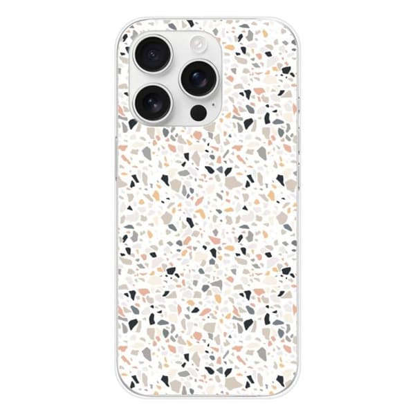 Silikonfodral med tryck - 1001 fodral - Apple iPhone 16 Pro - Färg terrazzo-mönster - Optimalt skydd