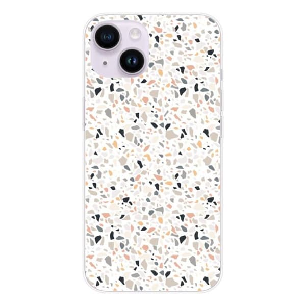 Tryckt silikonfodral som är kompatibelt med Apple iPhone 15 Terrazzo färg
