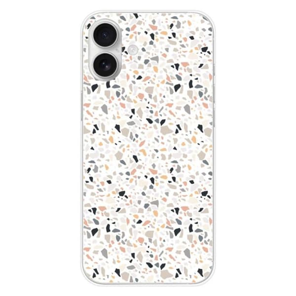 Tryckt silikonfodral som är kompatibelt med Apple iPhone 16 Plus Terrazzo färg