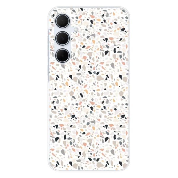 Tryckt silikonfodral som är kompatibelt med Samsung Galaxy A35 5G Terrazzo färg
