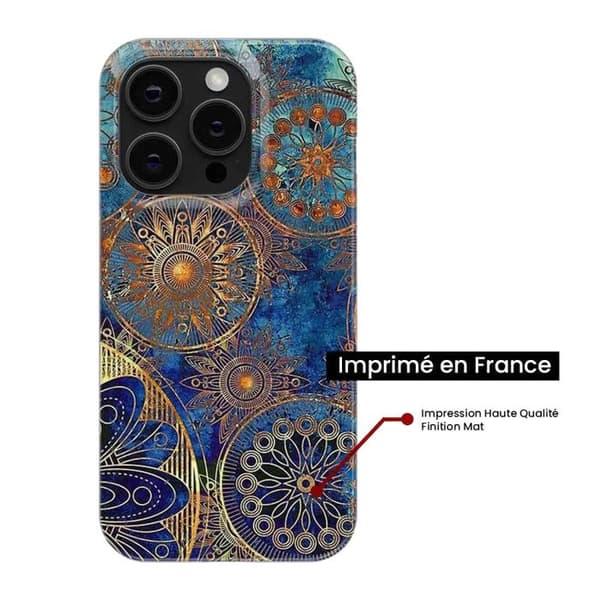 Siliconeklädd - 1001 skal - Samsung Galaxy A15 - Blå mandala - Optimal skydd - TPU Gel