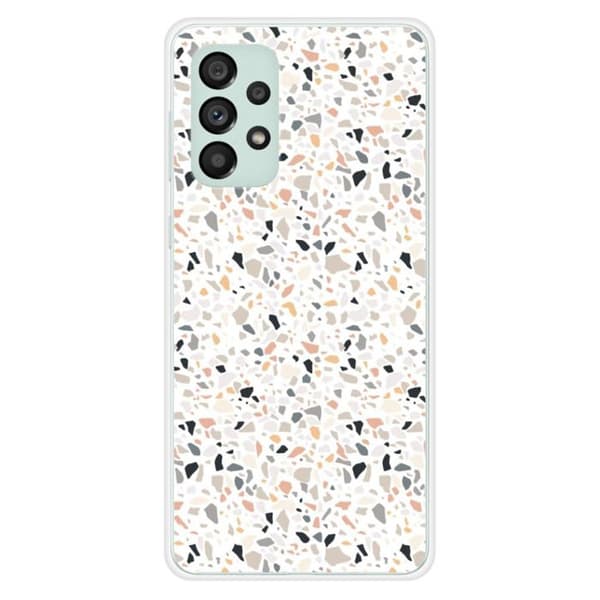 Tryckt silikonfodral som är kompatibelt med Samsung Galaxy A73 5G Terrazzo färg