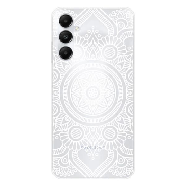 Silikonfodral med tryck - 1001 fodral - Samsung Galaxy A25 - Vit mandala - Optimal skydd - TPU Gel