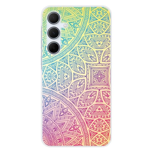 Tryckt silikonfodral som är kompatibelt med Samsung Galaxy A35 5G Mandala Pastell