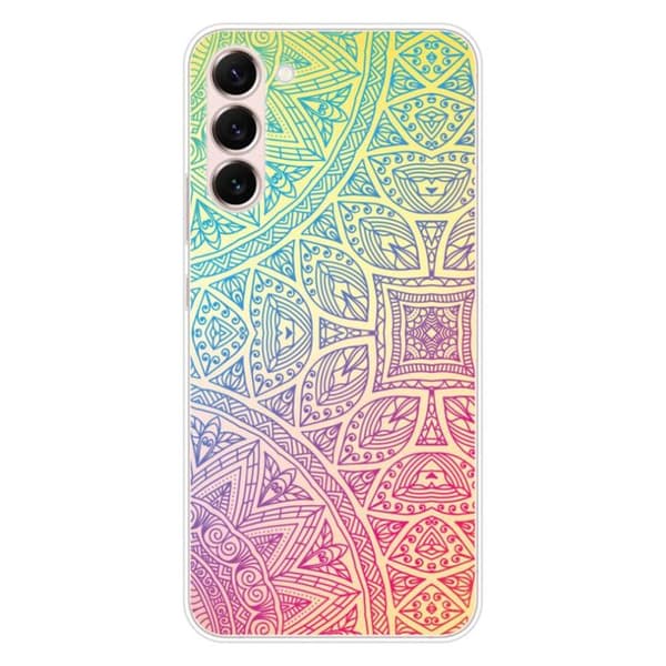 Tryckt silikonfodral som är kompatibelt med Samsung Galaxy S23 Plus Mandala Pastell