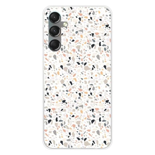Tryckt silikonfodral som är kompatibelt med Samsung Galaxy A24 4G Terrazzo färg