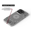 Miniatyrbild 3 av 6: Siliconfodral med tryck - 1001 fodral - Samsung Galaxy S24 FE - Vit mandala - Optimal skydd - TPU Gel
