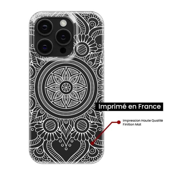 Siliconfodral med tryck - 1001 fodral - Samsung Galaxy S24 FE - Vit mandala - Optimal skydd - TPU Gel
