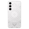 Miniatyrbild 1 av 6: Siliconfodral med tryck - 1001 fodral - Samsung Galaxy S24 FE - Vit mandala - Optimal skydd - TPU Gel