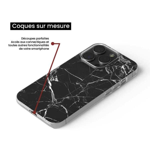 Tryckt silikonfodral som är kompatibelt med Apple iPhone 16 Plus Black Marble