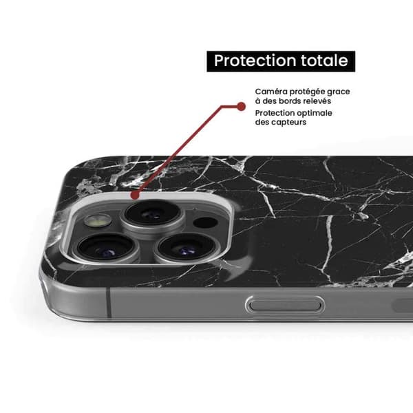 Tryckt silikonfodral som är kompatibelt med Apple iPhone 16 Plus Black Marble