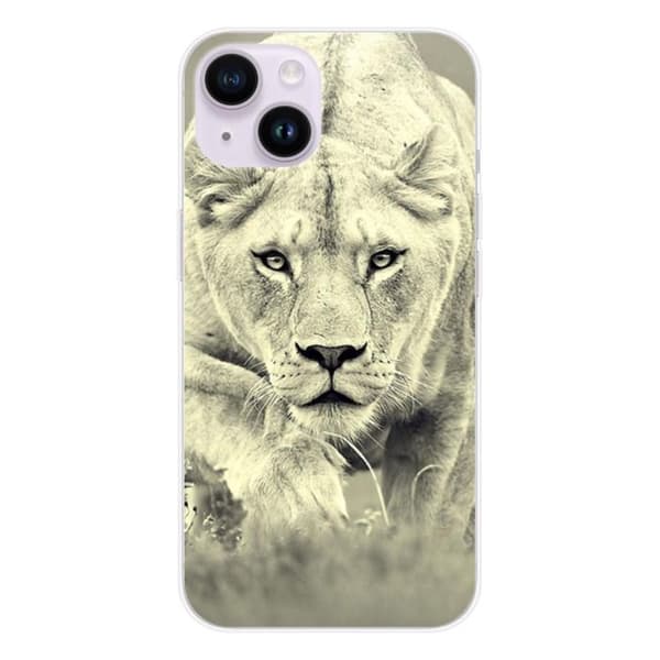 Tryckt silikonfodral som är kompatibelt med Apple iPhone 15 Lioness