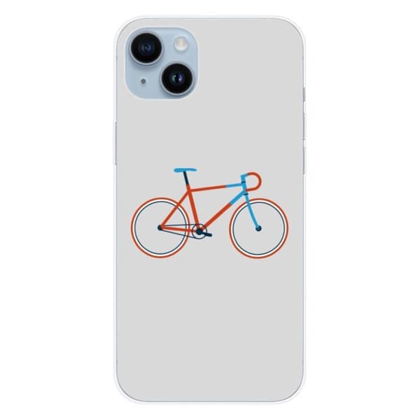 Tryckt silikonfodral som är kompatibelt med Apple iPhone 15 Plus Bike Color Hipster