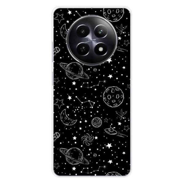 Tryckt silikonfodral som är kompatibelt med Realme 12 5G Galaxy draw