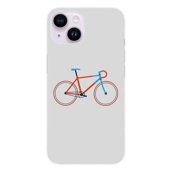 Tryckt silikonfodral som är kompatibelt med Apple iPhone 15 Bike color Hipster