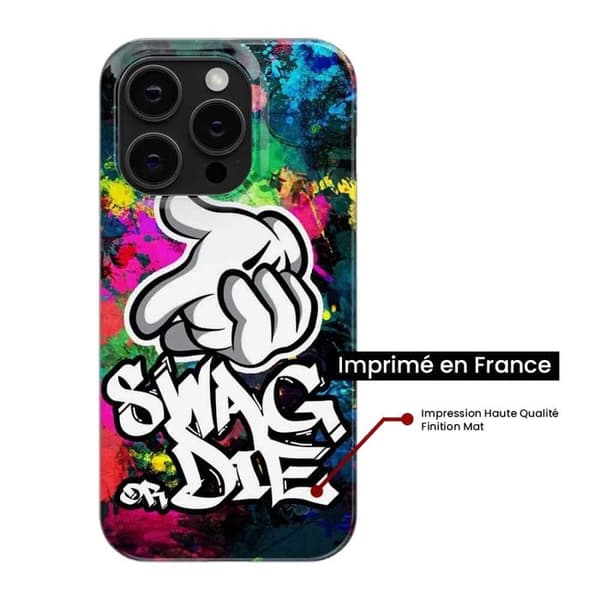 Tryckt silikonfodral som är kompatibelt med Apple iPhone 15 Plus Swag or die