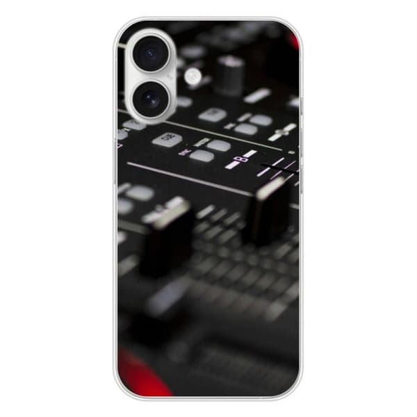 Tryckt silikonfodral som är kompatibelt med Apple iPhone 16 DJ Mixer