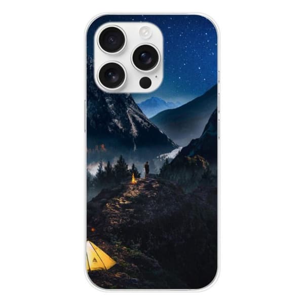 Tryckt silikonfodral som är kompatibelt med Apple iPhone 16 Pro Alone in the Mountains
