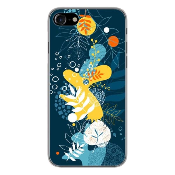 Tryckt silikonfodral som är kompatibelt med Apple iPhone 8 Sea flowers