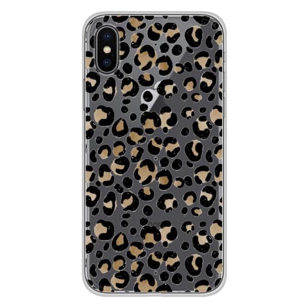 Tryckt silikonfodral som är kompatibelt med Apple iPhone X iPhone XS Leopard