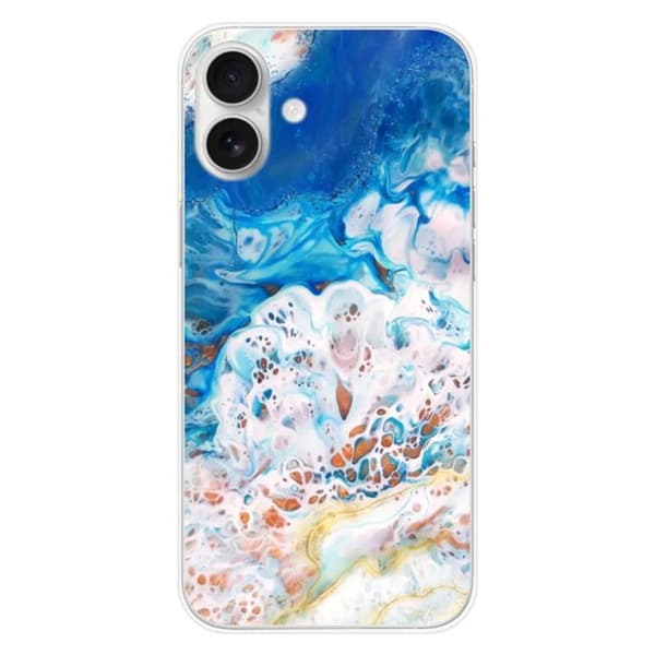 Tryckt silikonfodral som är kompatibelt med Apple iPhone 16 Plus Ocean Marble