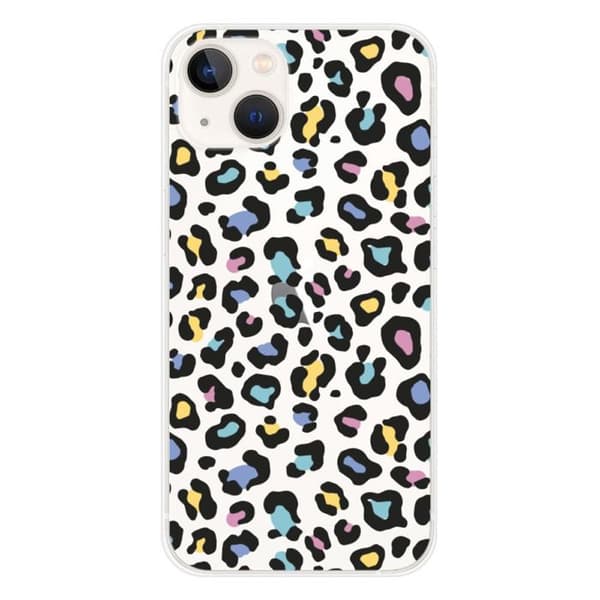 Tryckt silikonfodral som är kompatibelt med Apple iPhone 13 Färgglad leopard