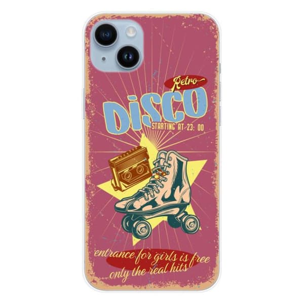 Silicone-skal med tryck - 1001 skal - Apple iPhone 14 Plus - Flerfärgad - Retro disco - Semihård