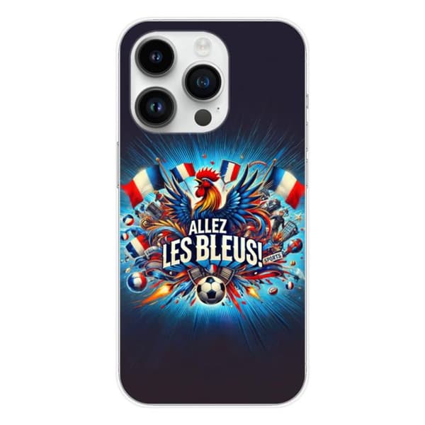 Tryckt silikonfodral som är kompatibelt med Apple iPhone 15 Pro Come on blues