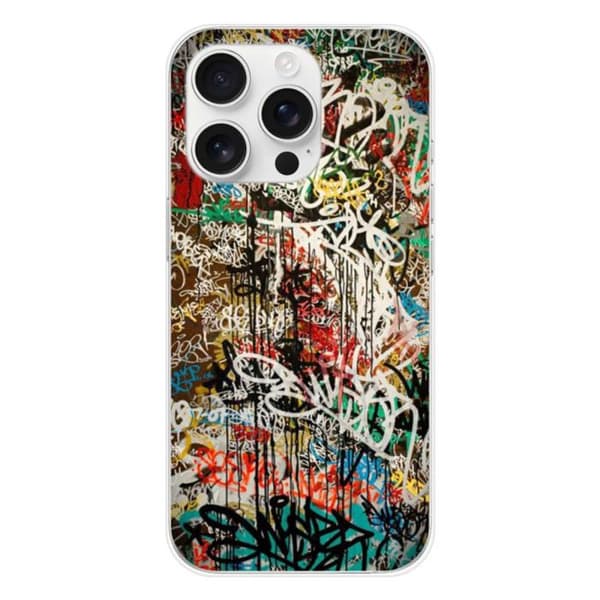 Tryckt silikonfodral som är kompatibelt med Apple iPhone 16 Pro Graffiti 1