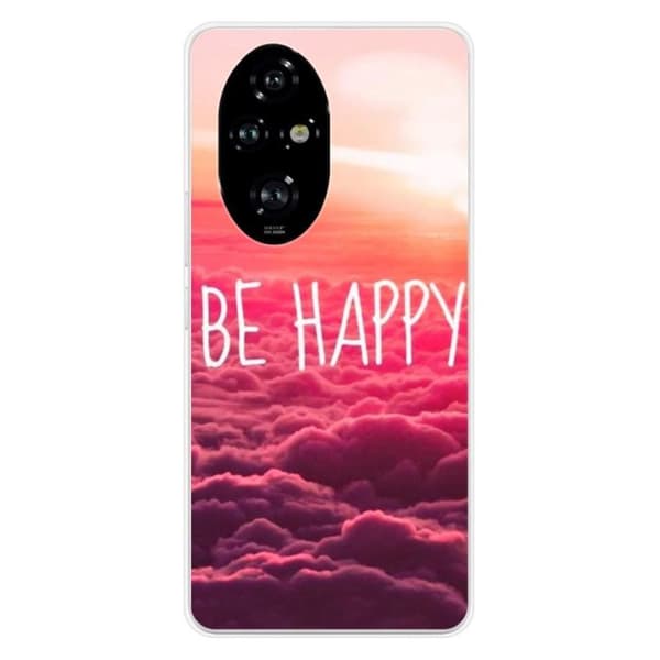 Silikonskal med tryck - Huawei - Honor 200 Pro 5G - Flerfärgad - Mönster Be Happy - Optimal skydd