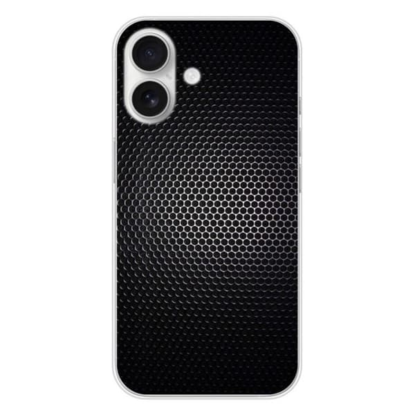 Tryckt silikonfodral som är kompatibelt med Apple iPhone 16 Dark Metal
