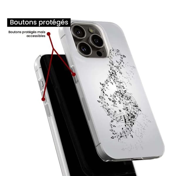Siliconfodral med tryck - 1001 fodral - Apple iPhone 7 - Multifärgad - Mönster vals av noter - Halvstyv