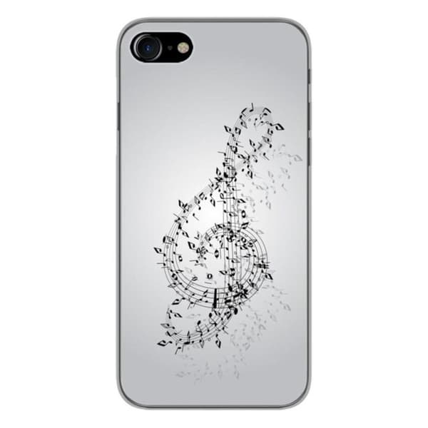 Siliconfodral med tryck - 1001 fodral - Apple iPhone 7 - Multifärgad - Mönster vals av noter - Halvstyv