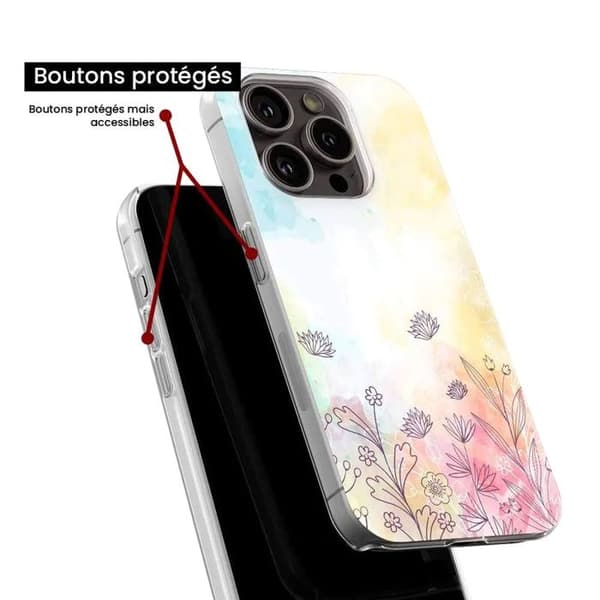 Tryckt silikonfodral som är kompatibelt med Apple iPhone 8 Plus akvarellblommor