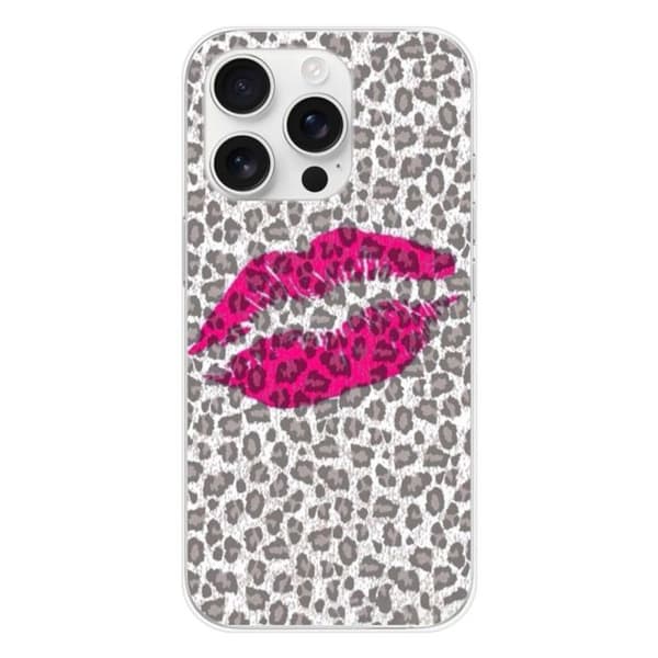Tryckt silikonfodral som är kompatibelt med Apple iPhone 16 Pro Leopard kiss