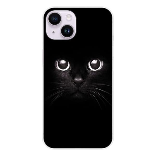 Tryckt silikonfodral som är kompatibelt med Apple iPhone 15 Cat Eyes