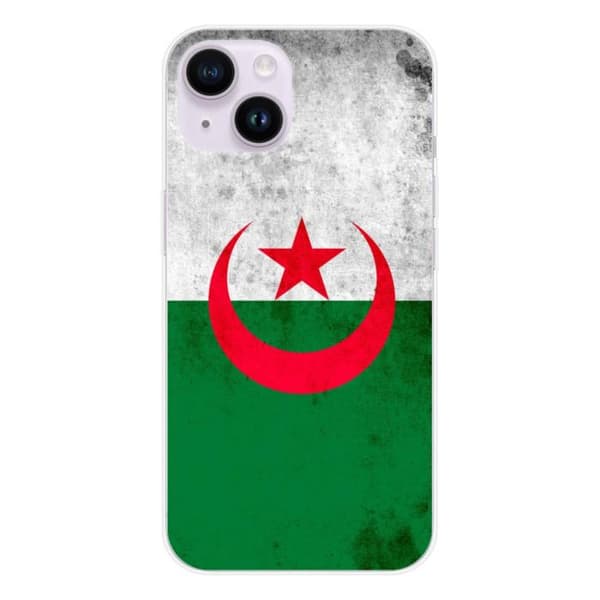 Tryckt silikonfodral som är kompatibelt med Apple iPhone 15 Algeriets flagga