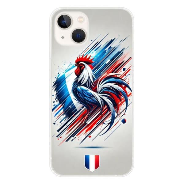 Tryckt silikonfodral som är kompatibelt med Apple iPhone 13 French Rooster