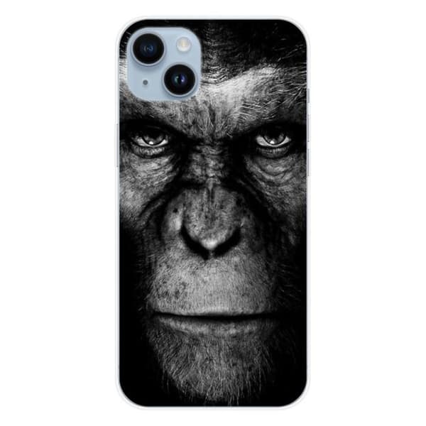 Tryckt silikonfodral som är kompatibelt med Apple iPhone 15 Plus Monkey