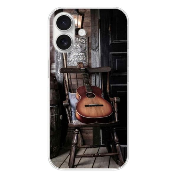 Tryckt silikonfodral som är kompatibelt med Apple iPhone 16 Guitar